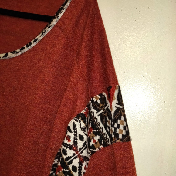 Entro Southwestern Sweater Top Women's LARGE Boho Fringe Lightweight Oversized - Picture 2 of 16